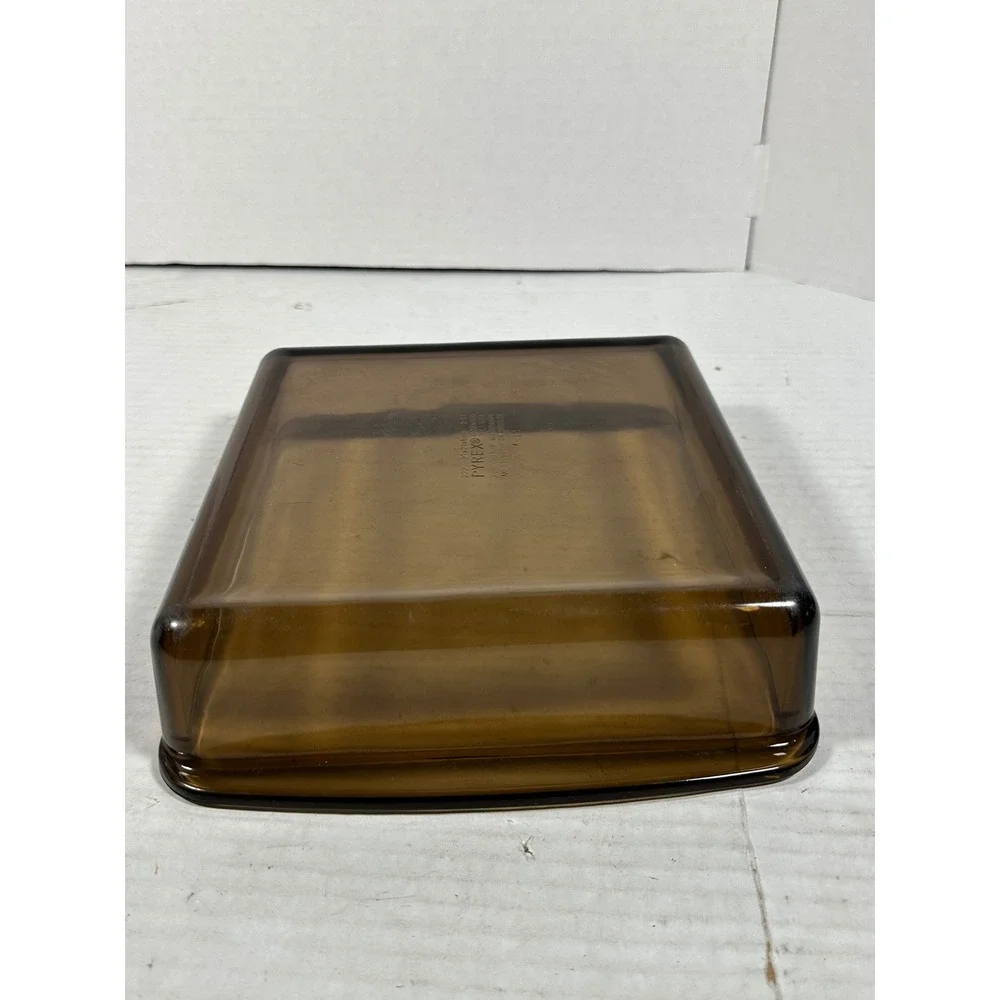 Pyrex Visions AmberGlass Square Baking Dish 2.0L 222 Brown 21x21x5cm USA Vintage